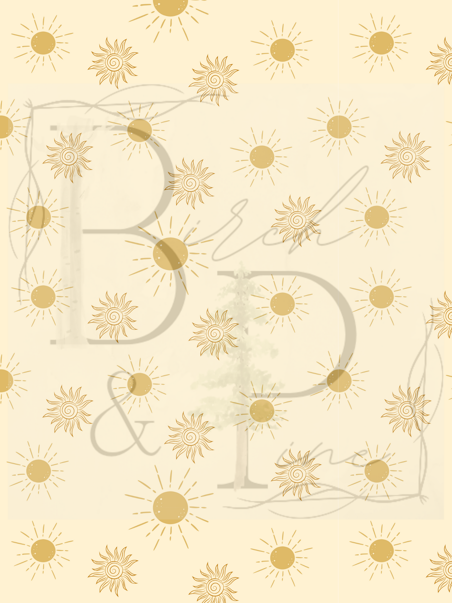 Yellow Suns Seamless Pattern